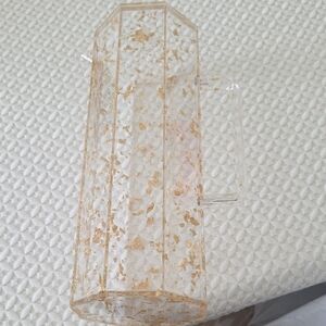 Clear Acrylic Pitcher with Gold Flakes.